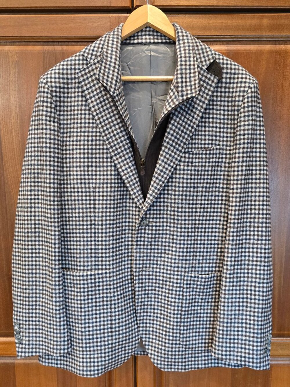 Luigi Bianchi Mantova Sartoria Hybrid Houndstooth Sport Coat Jacket Bib - 52R (U